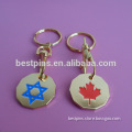 custom candian red leaf supermarket lonnie trolley token coin metal keyrings gold